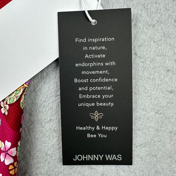 NWT Johnny Was Yama Bee Active Mesh Tank Size XS Pink Maroon Floral Athletic NEW - Picture 11 of 12